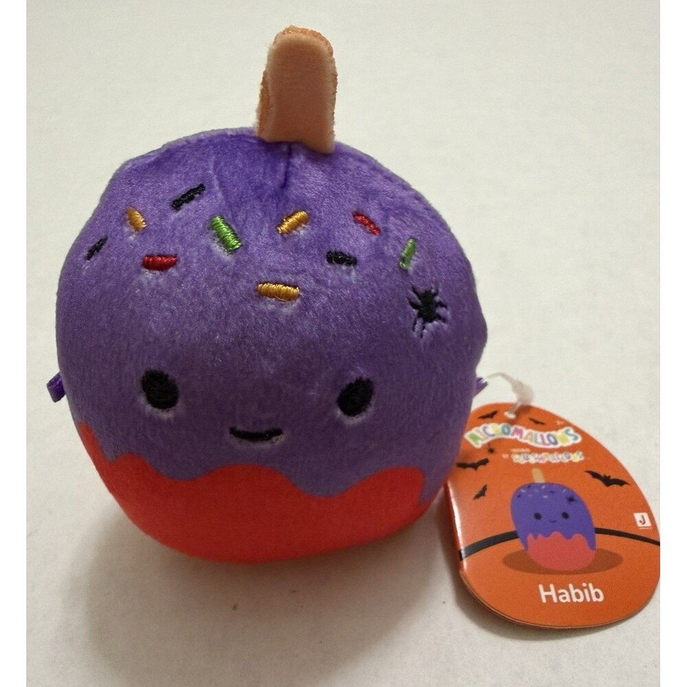 Kellytoy Squishmallows: Halloween Habib the Candy Apple 2.5” Micromallow NWT